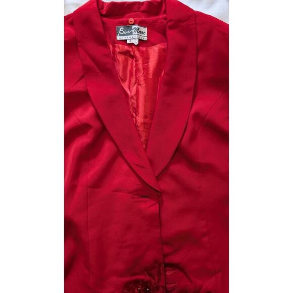 Ben Marc International Fancy Red Skirt Suit Set Plus Size 18 Jewel Button - Picture 8 of 10